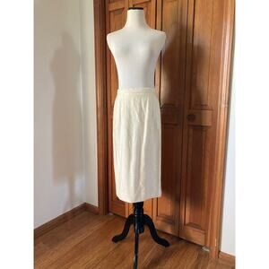 Vintage Pendleton Cream Jacquard Pencil Skirt, Size 10